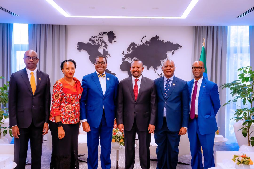 Phanice of Africa with AfDB President and Prime Minister of Ethiopia